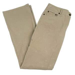 Vtg BCBG Max Azria Cotton Pants Low Rise Bootcut Tan Size 8 Y2K Utility Workwear